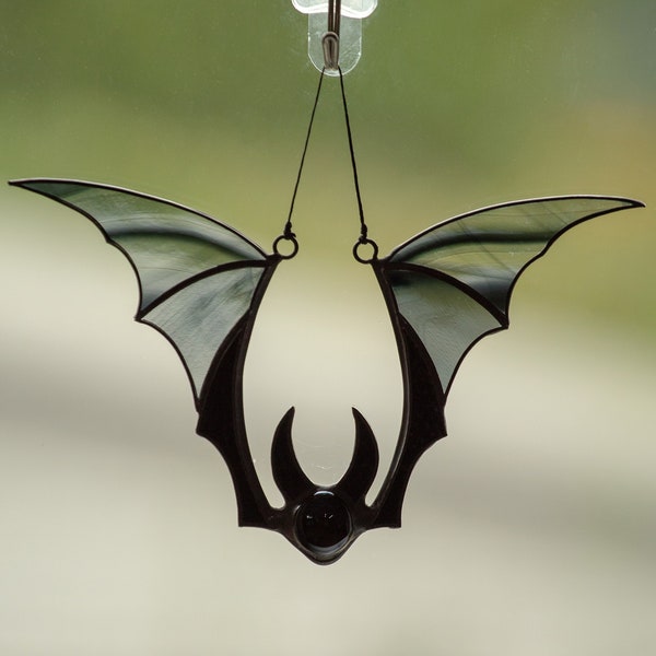 Halloween bat stained glass window hangings horror decor Halloween gift