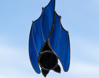 Stained glass window hanging bat suncatcher Halloween horror decor