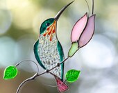 Hummingbird stained glass window hangings Mothers Day gift Stained glass bird suncatcher