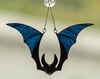 Halloween decor stained glass bat suncatcher spooky stained glass decor Halloween gift