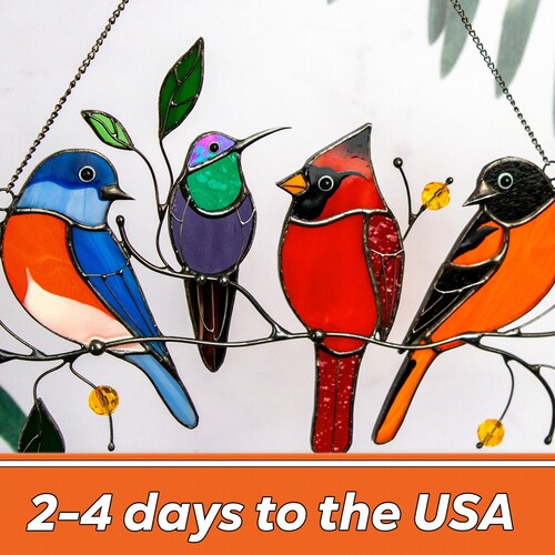 Carolina Wren Stained Glass Bird Suncatcher Christmas Gifts Etsy Canada