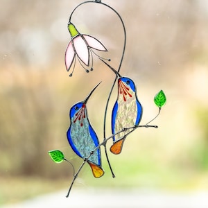 Hummingbird stained window hangings Best selling items handmade Custom Christmas ornament Hummingbird suncatcher Hummingbird gifts