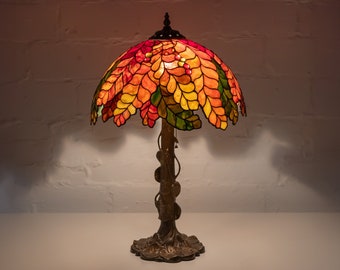 Tiffany lamp stained glass leaves Christmas gifts Fusing glass Custom stained glass flower lamp Standing lamp