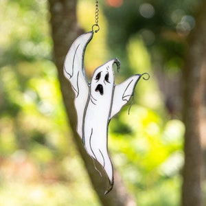 Stained glass Halloween ghost decoration