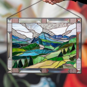 Glacier national park made of stained glass