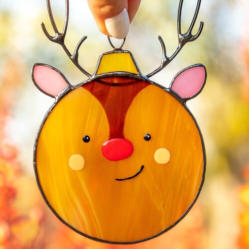 Cardinal Stained Glass Cardinal Window Hangings Christmas Etsy