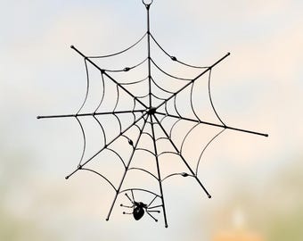 Jumping spider Halloween stained glass window hangings Handmade gifts Stained glass ghost suncatcher Spider web Halloween gifts