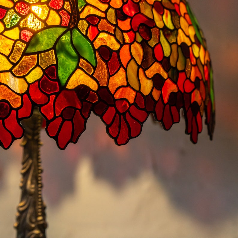 flower lamp made of modern stained glass