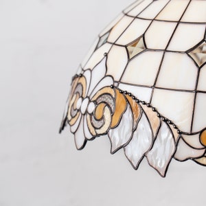 classic design of the lamp made of modern stained glass