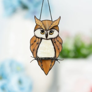 owl stained glass garden decor