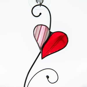 Stained glass heart suncatcher Mothers Day gift Stained glass window hangings Bridal shower gift image 7