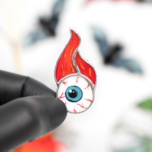 spooky Halloween gift of creepy eyeball pin