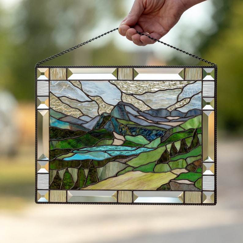 handmade glass panel of Glacier