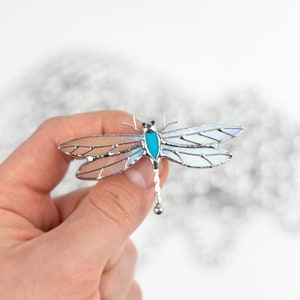 handmade glass pin of dragonfly