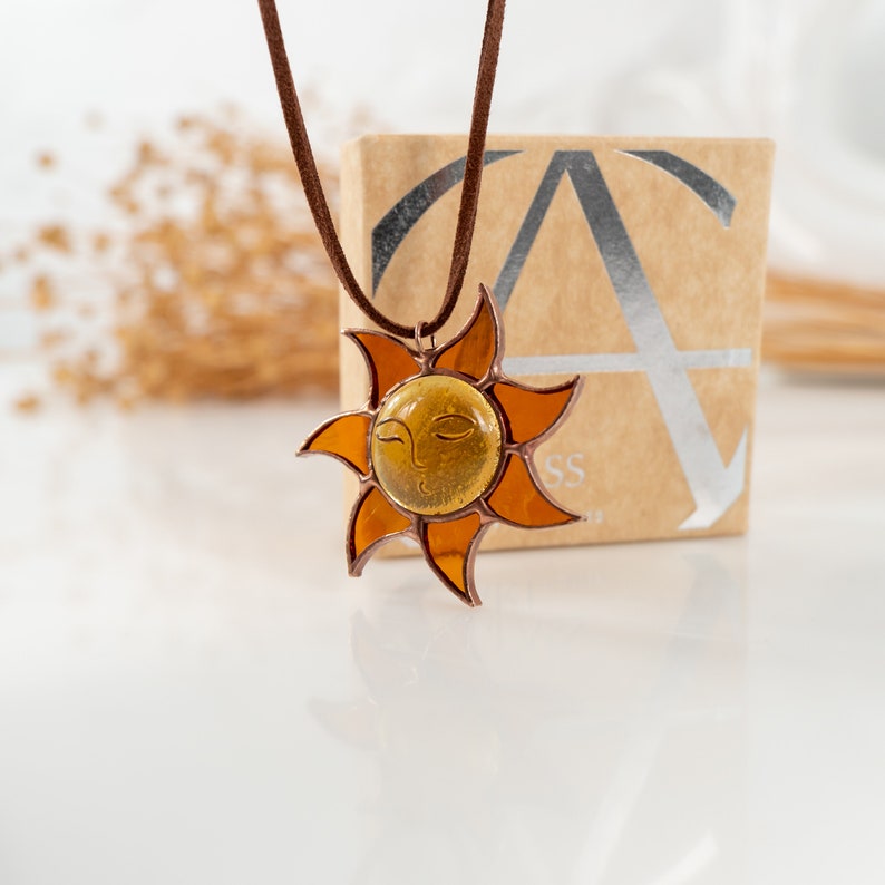 handmade glass sun pendant