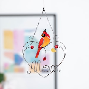 personalized gift of cardinal light catcher for mom