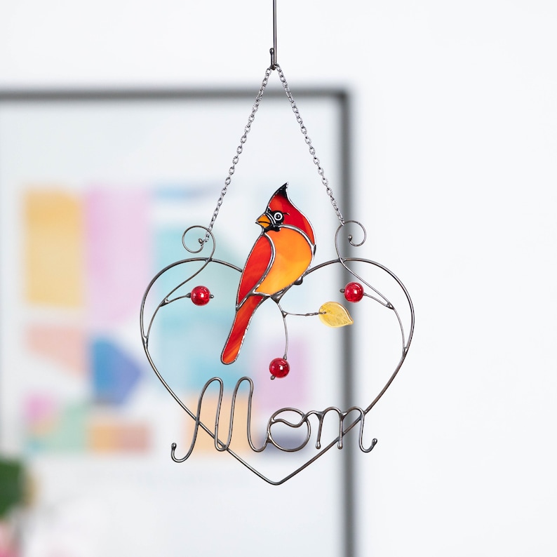 personalized gift of cardinal light catcher for mom