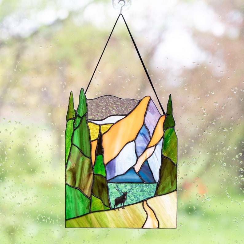 stained glass panel on the base