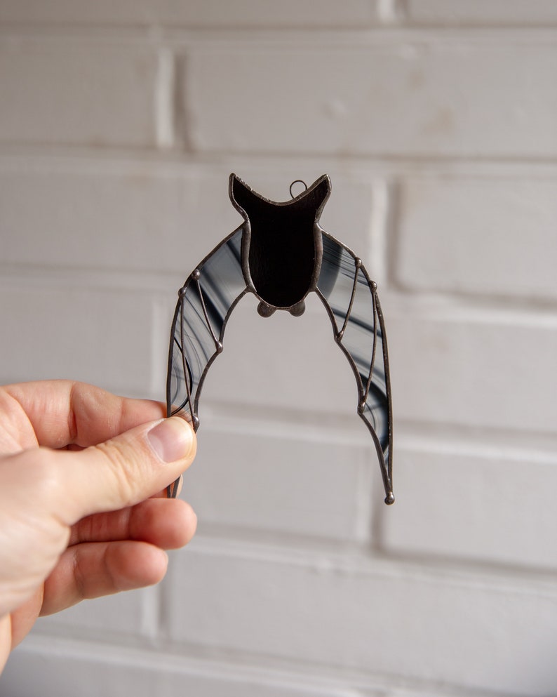 Stained glass bat suncatcher