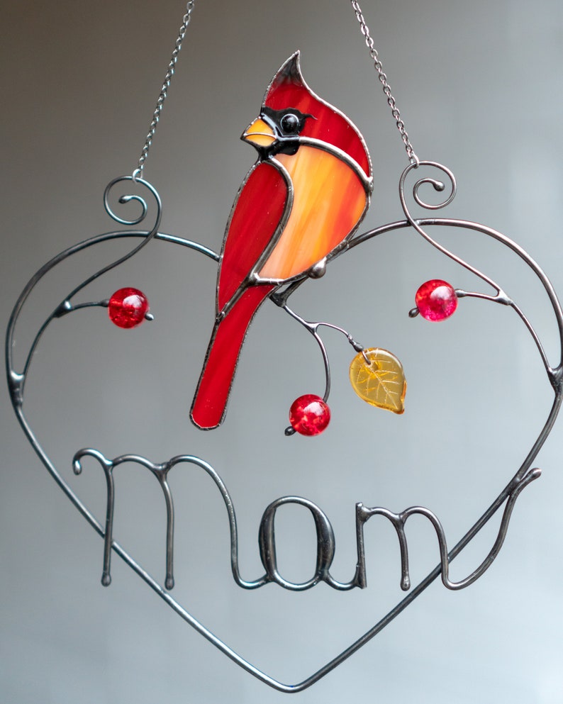Personalized stained glass cardinal gift Christmas gifts Etsy