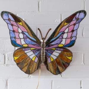 handmade glass butterfly lamp