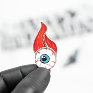 Halloween stained glass eyeball pin