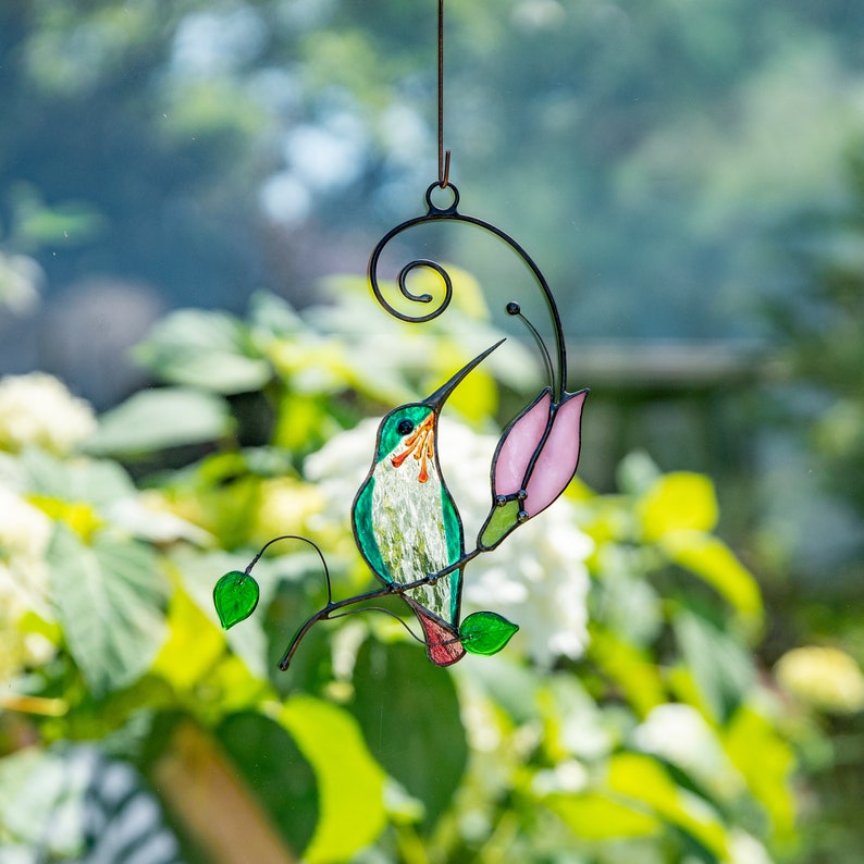 stained glass flower light catcher