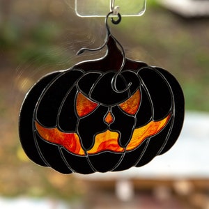 handcrafted glass pumpkin light catcher