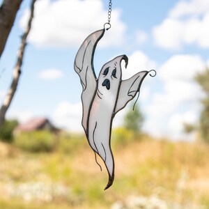 hanging ghost made of stained glass