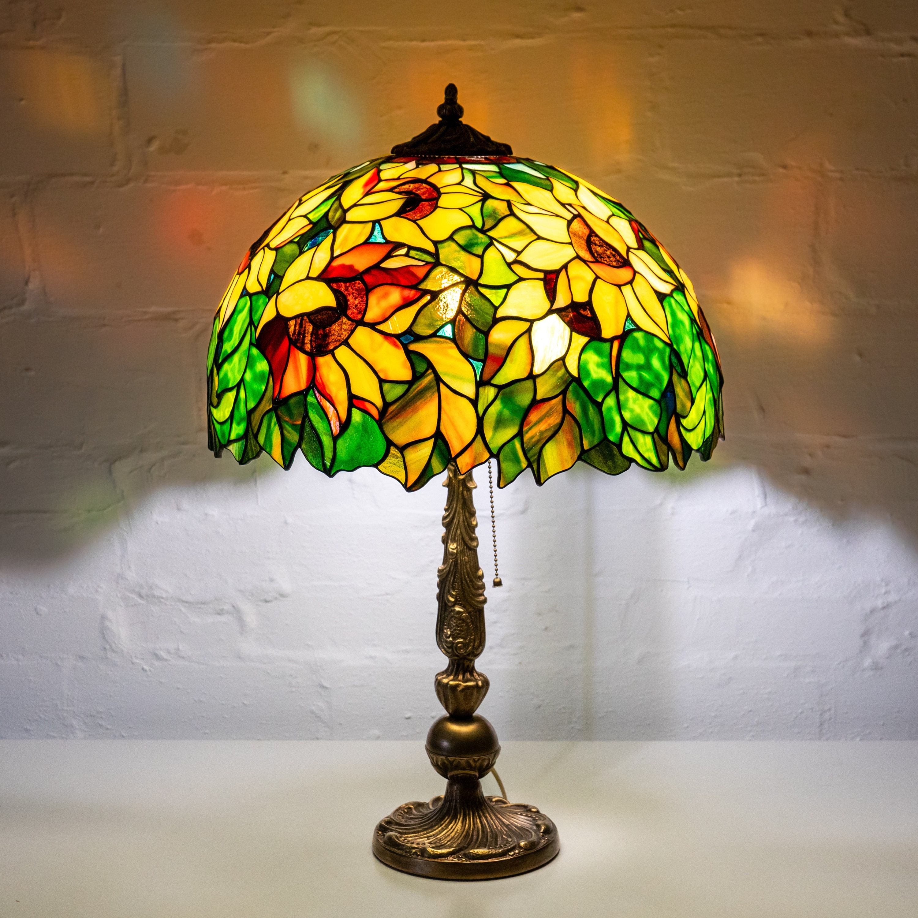 Tiffany Lamp Stained Glass Sunflower Christmas Gift Custom Stained