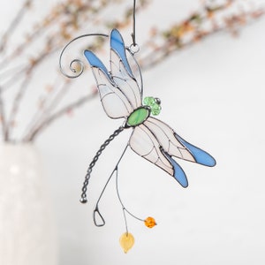 light catcher of stained glass dragonfly