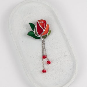 handmade glass red rose accessory