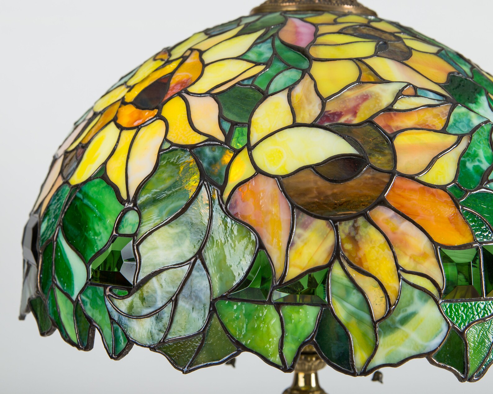 Sunflower Stained Glass Flower Lamp Shade Housewarming T Etsy