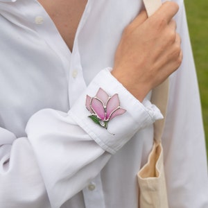 handmade pin of magnolia flower