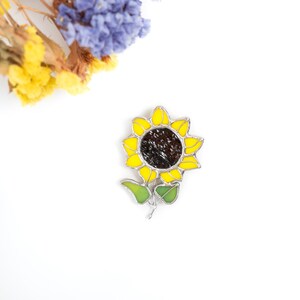 Ukraine pin stained glass flower