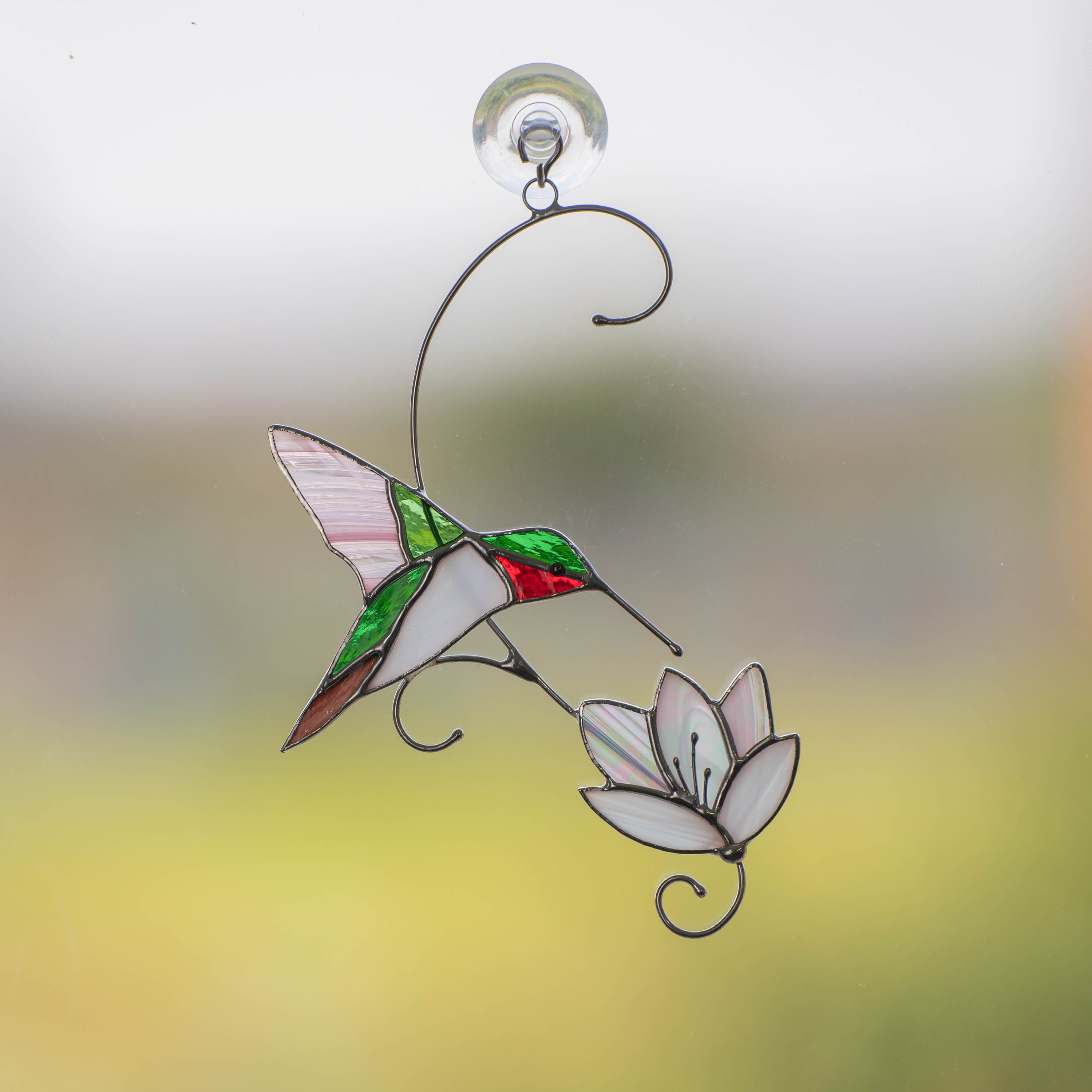 Stained Glass Window Hanging Hummingbird Stain