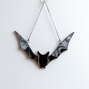 handmade glass black bat light catcher