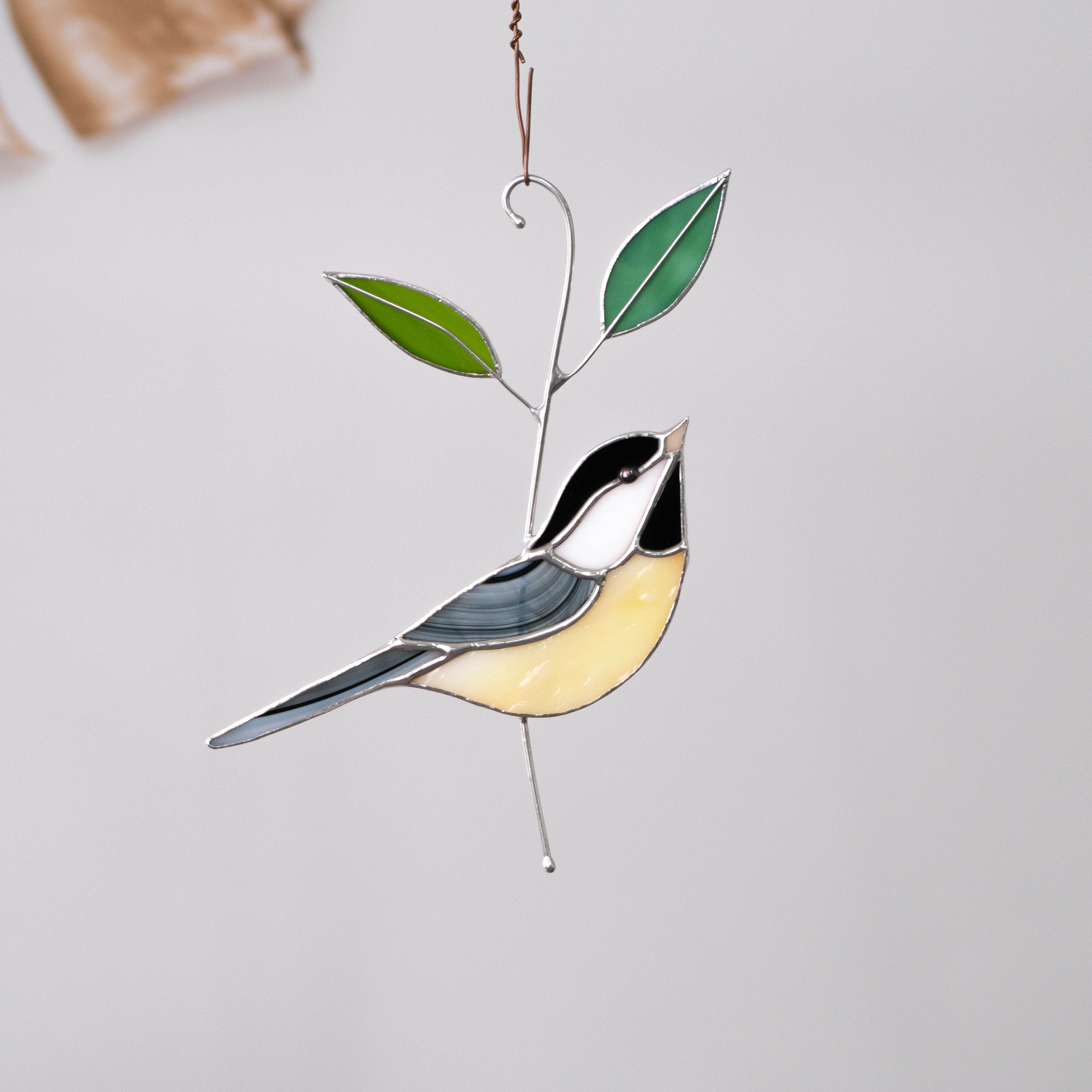 Black Capped Chickadee Stained Glass Window Hangings Christmas