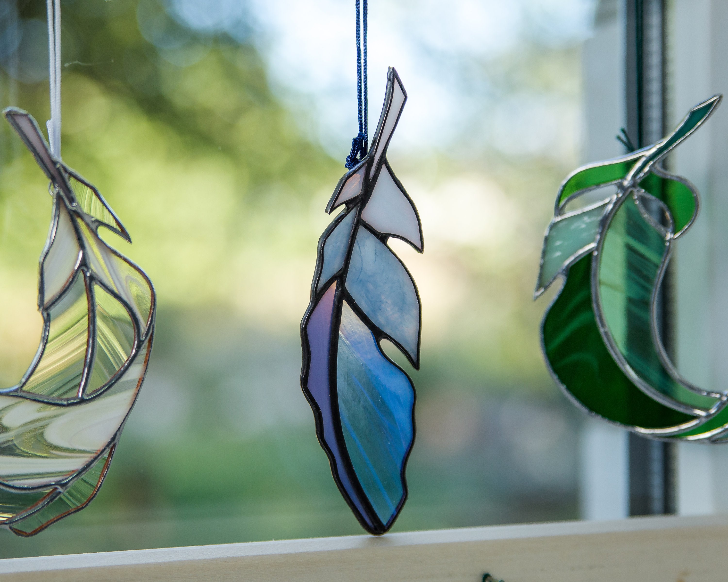 Stained Glass Feather Suncatcher Glass Art Suncatchers