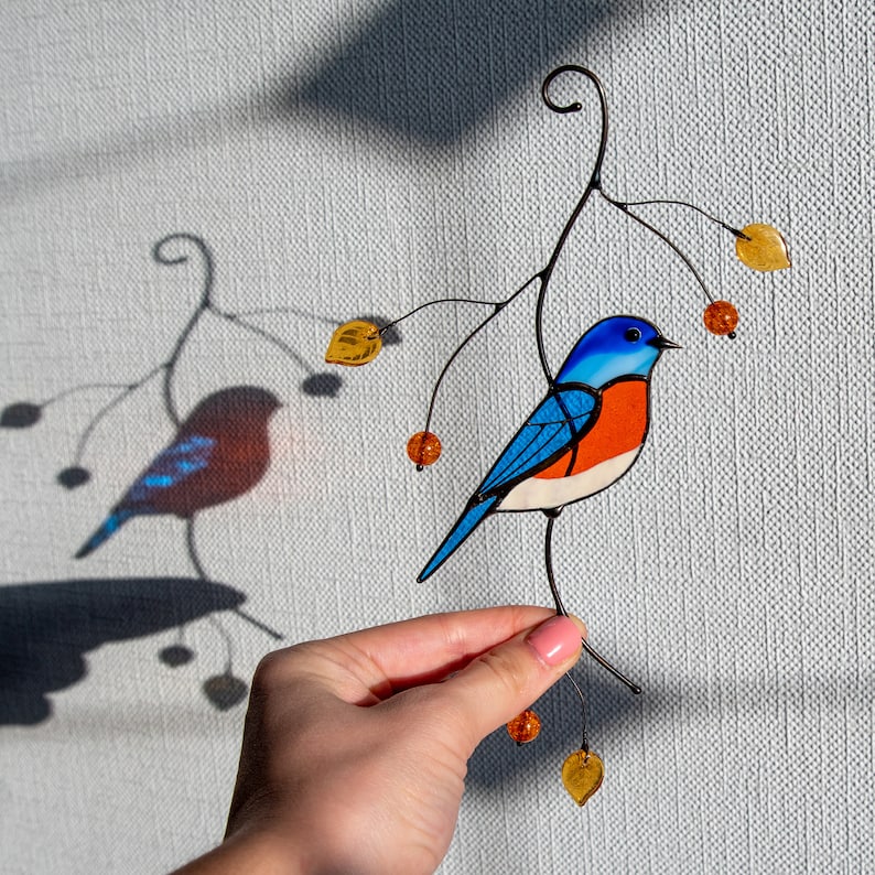 handcrafted glass bluebird gift