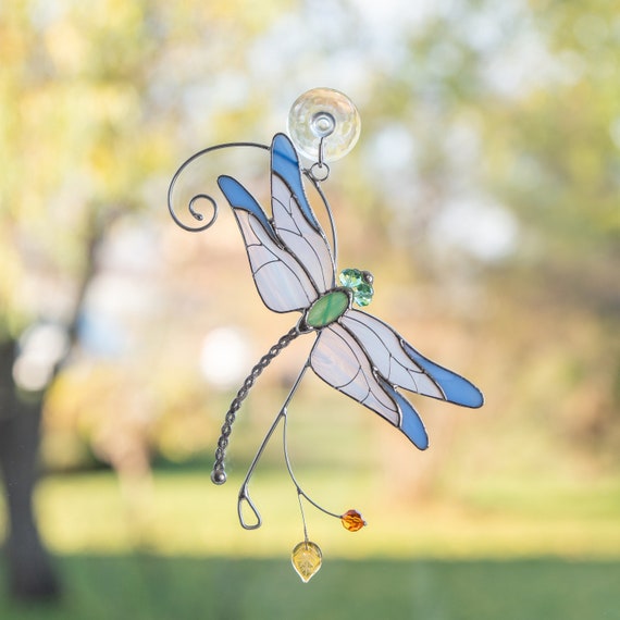 Stained glass dragonfly deals