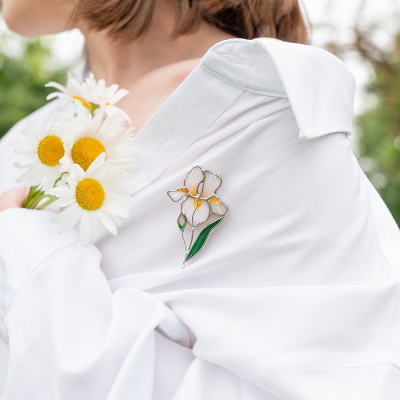 Costume jewelry of iris flower