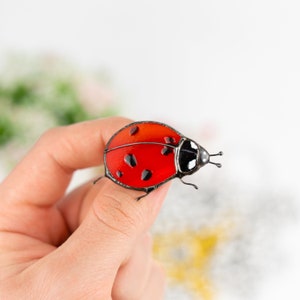 handmade glass ladybug pin