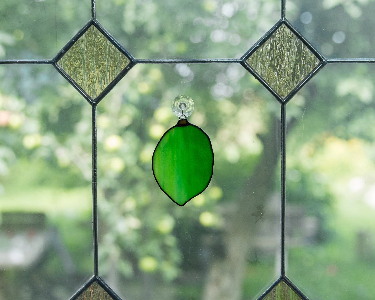 Lime stained glass suncatcher Custom stained glass lemon Etsy