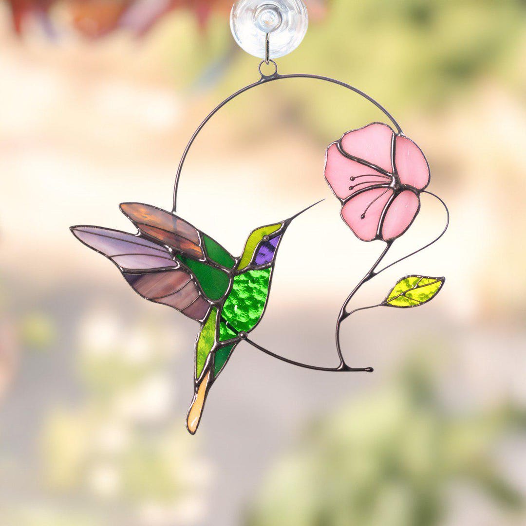 Hummingbird Suncatcher Christmas Gifts Wife Hummingbird Stained Glass  Window Hangings Fairy Garden Accessories - Etsy Israel