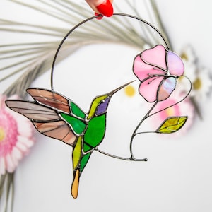 modern stained glass bird suncatcher