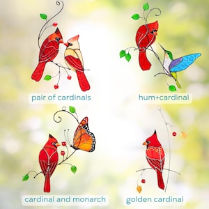 variation of birds stained glass suncatchers