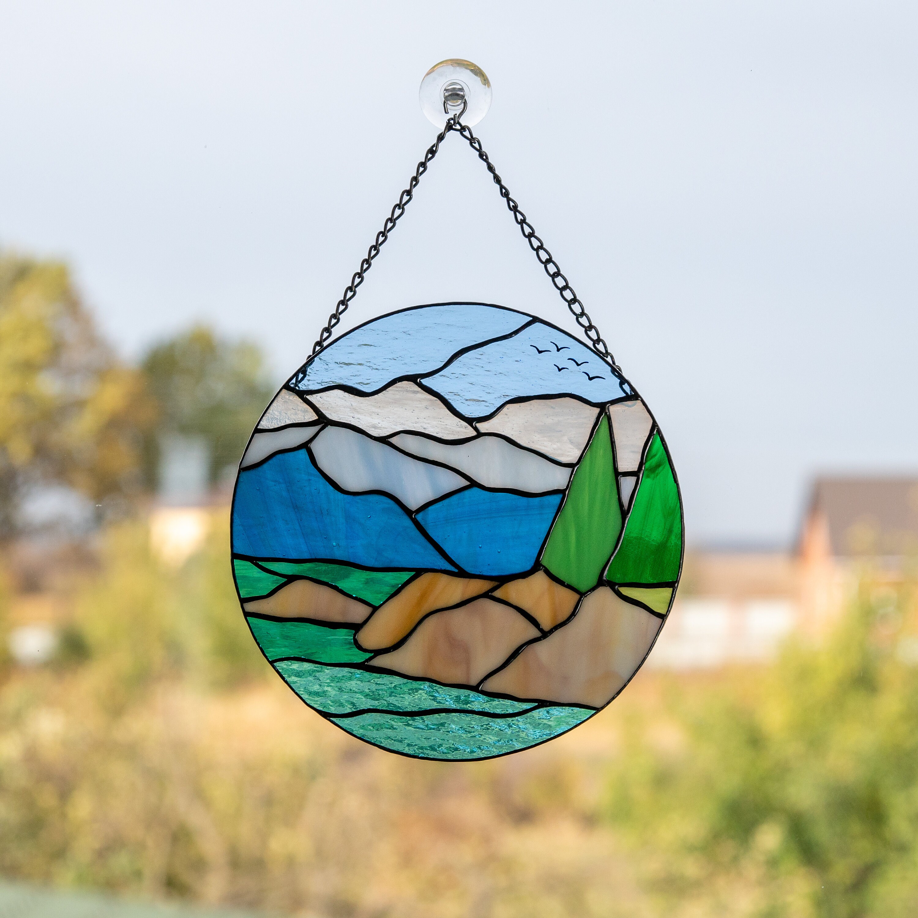 Lake Tahoe Stained Glass Window Panel Mothers Day Gifts Custom Etsy UK