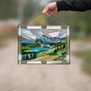 stained glass panel of Glacier