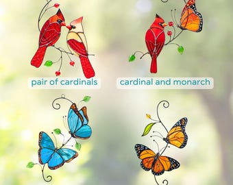 Paire D'Attrape-Soleil Colibri 20,3 X 20,3 Cm - Vitrail Suspendu Effet Arc-en-Ciel Pour Fenêtre Et Jardin